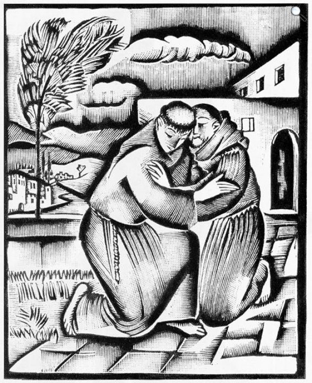 Molnár C. Pál: Szent Ferenc egy szerzetessel, 1930 (Fotó: mcpmuzeum.hu)