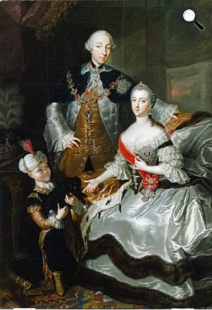 George Grooth: III. Péter cár és felesége Katalin cárné fiukkal (Fotó: Wikimédia)
