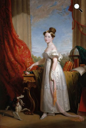 George Hayter: Viktória hercegnő (később királynő) és Dash spánielje portréja, 1833 (Fotó: Wikimédia)