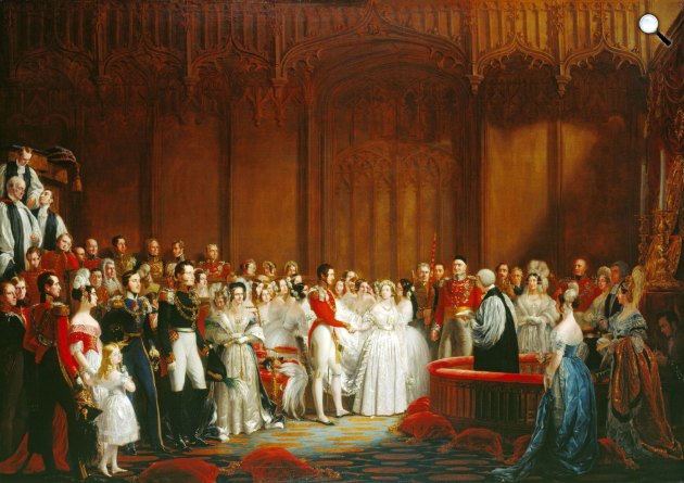 George Hayter: Viktória királynő és Albert herceg házassága 1840. február 10-én (Fotó: Royal Collection)