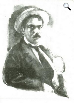 Bródy Sándor (1863-1924) magyar író, drámaíró és publicista - (akvarell Székely Aladár képe nyomán) (Forrás: OSZK)
