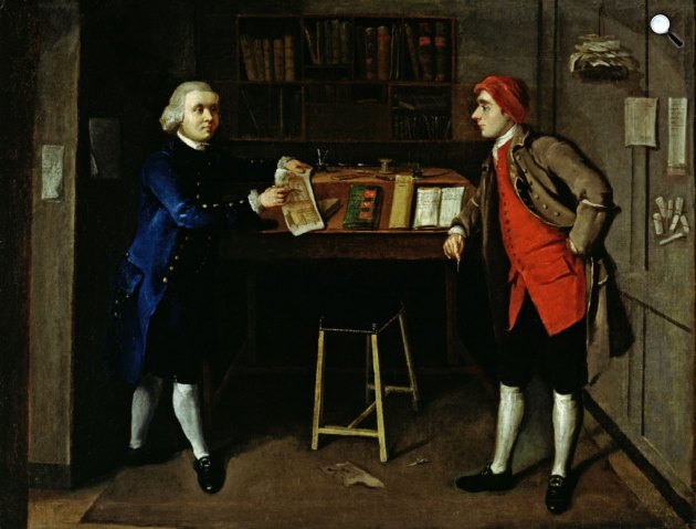 Ismeretlen művész: Chippandale Cabinet-Makers bemutatóterme, 1770 (Fotó: British Museum/Wikimédia)