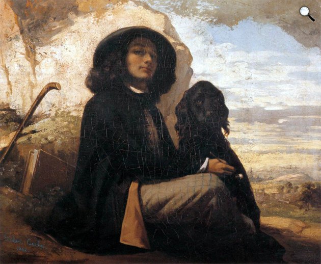 Gustave Courbet: Önarckép fekete kutyával, 1842-1844 (Fotó: Wikimédia)