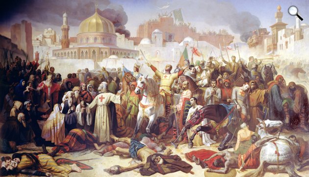 Émile Signol: Jeruzsálem ostroma -Jeruzsálem felvétele a keresztesek által, 1099. július 15., 1847 (Fotó: Wikimédia)