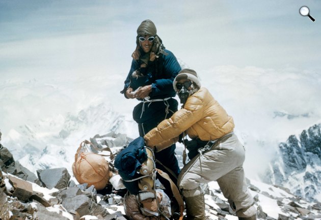Edmund Hillary hegymászó és Tenzing Norgay nepáli serpa (Fotó: Pinterest)