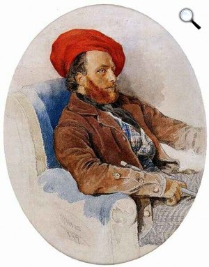 Sterio Károly: Feszl Frigyes (1821–1884) építész portréja, 1847 (Fotó: OSZK)