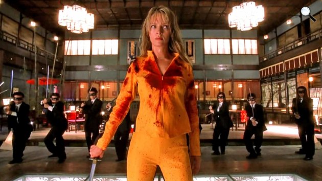 r.: Quentin Tarantino: Kill Bill Vol1 - Uma Thurman, 2003 (Fotó: listal.com)