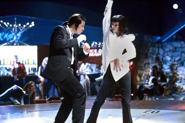 r.: Quentin Tarantino: Ponyvaregény (Pulp Fiction) - John Travolta és Uma Thurman, 1994 (Fotó: listal.com)