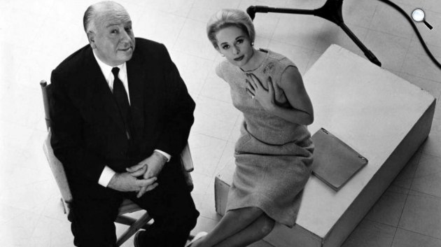 Alfred Hitchcock angol filmrendező, forgatókönyvíró és Tippi Hedren színésznő (Fotó: listal.com)