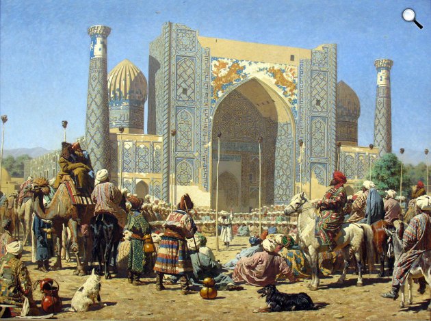 Vaszilij Verescsagin: Az ellenség feletti győzelem ünnepe, Registan téren, Samarkand, 1872 (Fotó: Wikimédia)
