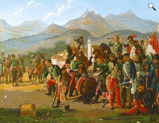 Magyar festő: Világosi fegyverletétel 1849-ben, XIX. század közepe (Fotó: OSZK)