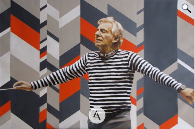 Zászkalicky Ágnes: Leonard Bernstein portré, 2016 (Fotó: zaszkaliczkyagnes.com)