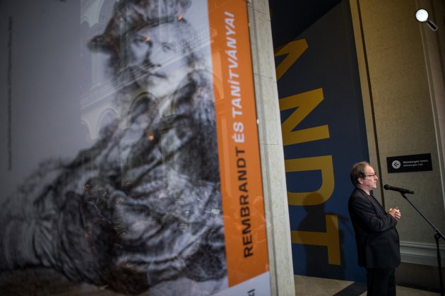 Rembrandt és tanítványai. Rajzok és rézkarcok a Szépművészeti Múzeum gyűjteményéből, Baán László főigazgató, 2019 (Fotó: MTI/Balogh Zoltán)