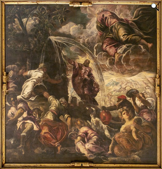 Jacopo Tintoretto: Mózes vizet fakaszt a sziklából, 1577 (Fotó: Scuola Grande di San Rocco e Chiesa di San Rocco)