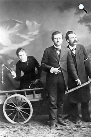 Lou Salomé, Paul Ree és Friedrich Nietzsche, 1882 (Fotó: Jules Bonnet/Wikimédia)