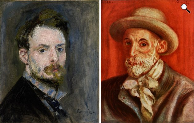 Pierre-Auguste Renoir: Önarckép, 1875 és Önarckép, 1910 (Fotó: pierre-auguste-renoir.org)