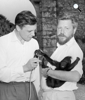 David Attenborough OM (1926- ) angol természettudós, dokumentumfilmes és  Gerald Durrell (1925-1995) brit zoológus, író (Fotó: durrell.org)
