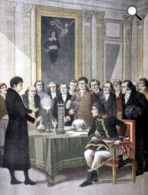 Alessandro Volta bemutatója Napóleon számára az állati elektromosságról, 1801 (Fotó: Wikimédia)