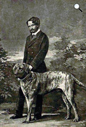 Id. gróf Andrássy Gyula (1823-1890) politikus, a kiegyezés utáni első miniszterelnök a kutyájával, 1860 (Fotó: OSZK)
