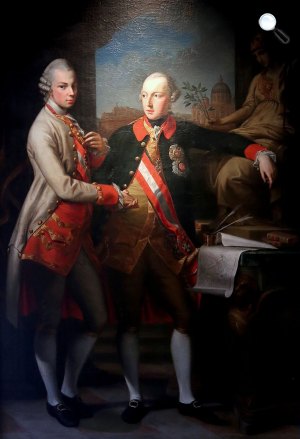 Pompeo Batoni: II. József és öccse Lipót, Toskána hercege, 1769 (Fotó: MNG/Thaler Tamás)