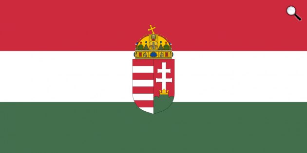 Magyar zászló - Nem hivatalos magyar állami zászló a címerrel (Fotó: Wikimédia)