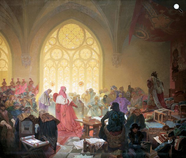 Alfons Mucha : Podjebrád György cseh király (Fotó: reflex.cz)