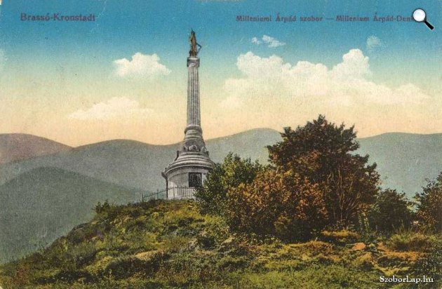 Árpád-szobor, az egykori millenniumi emlékoszlop, Brassó (Fotó: szoborlap.hu)