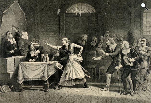George H. litográfiája: Tömegpszichózisként jelentkezett boszorkányüldözés 1692-ben, Salem, 1892 (Fotó: Wikimédia)