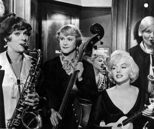 Van, aki forrón szereti - Tony Curtis, Jack Lemmon és Marilyn Monroe, 1959 (Fotó: listal.com)