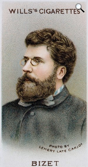 George Bizet (1838-1875), a romantika zeneszerzője egy cigarettás kártyán (Fotó: Wikimédia)