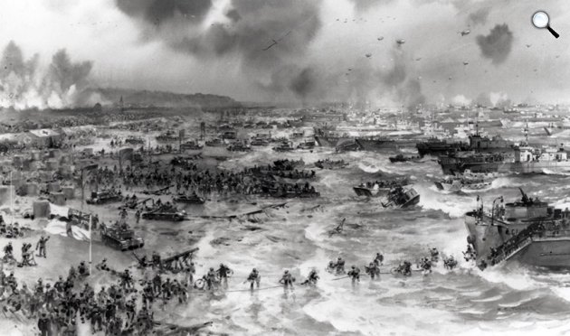 D-Day normandiai partraszállás, 1944 (Fotó: ww2.wwarii.com)
