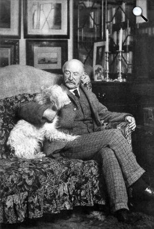 Thomas Hardy OM (1840-1928), angol költő és regényíró a kutyájával (Fotó: poets.org)