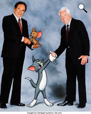 William Hanna és Joseph Barbera amerikai rajzfilmkészítők, a Hanna-Barbera stúdió alapítói (Fotó: listal.com/ha.com)