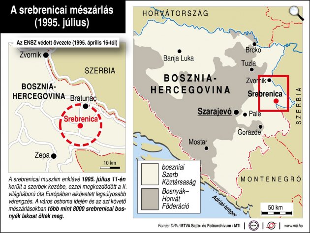 A srebrenicai mészárlás - 1995. július (Fotó: MTI)