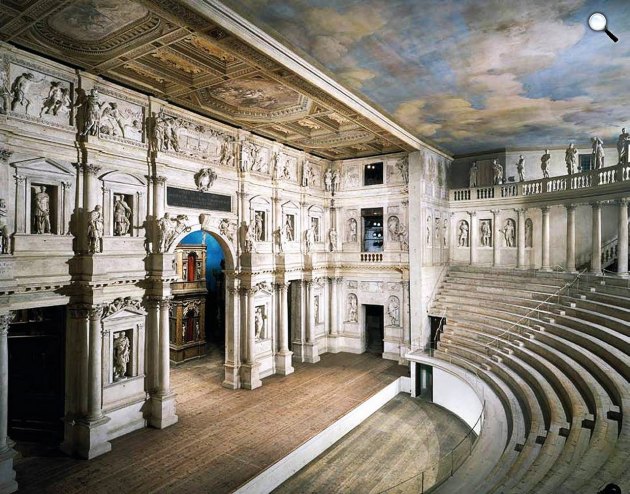 Az 1585-ben épült Teatro Olimpico, Andrea Palladio tervezése, Vicenza (Fotó: Pinterest)