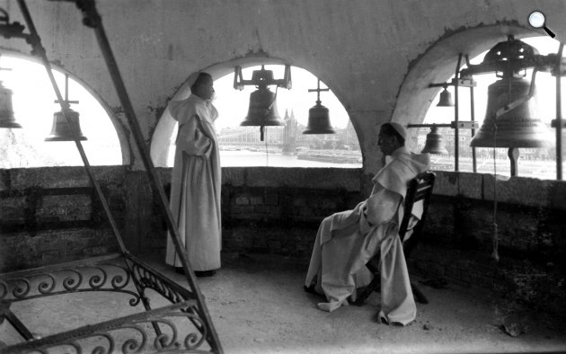 Szent Gellért rakpart 1., a Pálos kolostor harangtornya, Budapest, 1938 (Fotó: Fortepan/Fortepan)