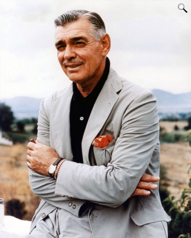Clark Gable (1901-1960) Oscar-díjas amerikai filmszínész Rolex órát reklámoz (Fotó: listal.com)