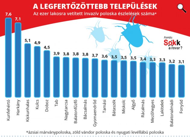 Magyarország poloskatérképe (Fotó: Bábolna Bio Kft/Sokk a rovar)