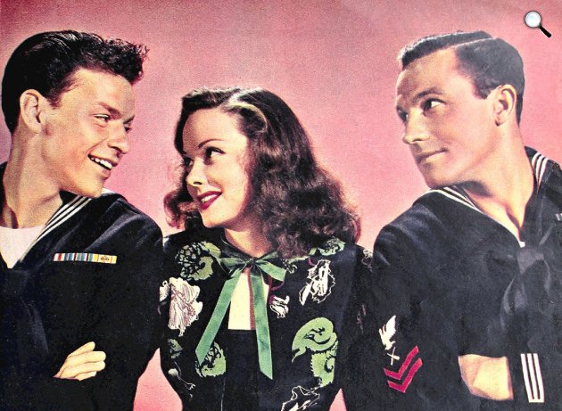 Horgonyt fel! - Frank Sinatra, Kathryn Grayson és Gene Kelly, 1945 (Fotó: listal.com)
