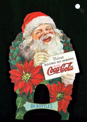 Santa Claus, azaz Mikulás egy Coca-Cola üdítőreklámon, 1920 (Fotó: Coca-Cola)