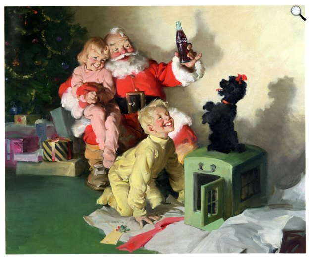 Santa Claus, azaz Mikulás egy Coca-Cola üdítőreklámon, 1964 (Fotó: Coca-Cola)