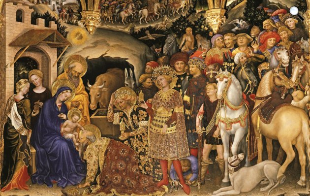 Gentile da Fabriano: A királyok imádása. 1423 (Fotó: Uffizi-képtár/Wikiart)