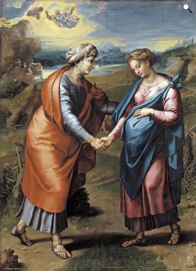 Raffaello Santi: Erzsébet és Mária találkozása, 1517 (Fotó: Wikiart)