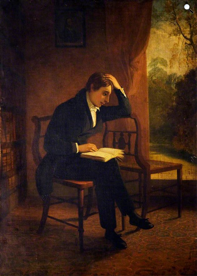 Joseph Severn: John Keats költő portréja a Wentworth Place-en az Óda a csalogányhoz írása napján, 1834, részlet (Fotó: artuk.org) 