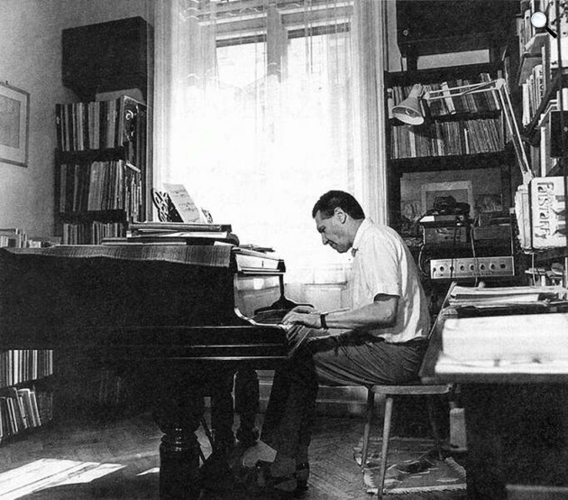Kurtág György (1926-) kétszeres Kossuth-díjas zeneszerző, zongoraművész (Fotó: G. Fábri Zsuzsa: 40 arc - 40 írás/MEK.OSZ)