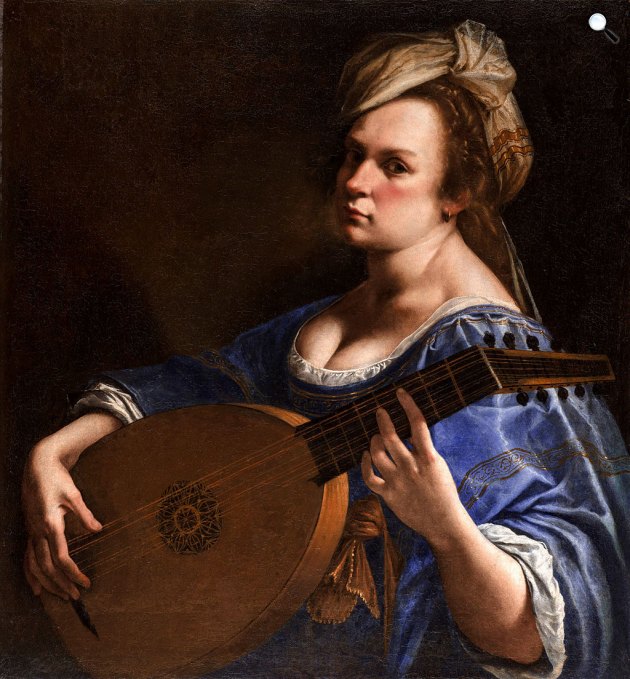 Artemisia Gentileschi (1593-1654): Önarckép lantosként, 1615-1617 (Fotó: Wikimédia)