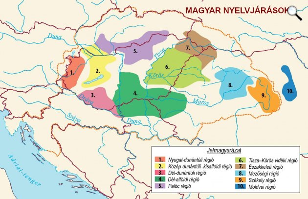 Magyar nyelvjárások - térkép (Fotó: Tinta Kiadó)