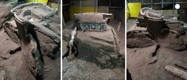 Erotikus jelenetekkel díszített ókori diadalkocsi Civita Giuliana területén, Pompeji romvárosától nem messze (Fotó: pompeiisites.org/Reuters)
