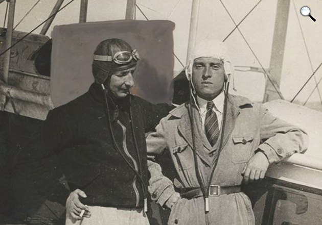 Almásy László Ede és ifj. gróf Zichy Nándor első felfedező útja repülőn, 1931 (Fotó: Balatoni Múzeum/europeana.eu)
