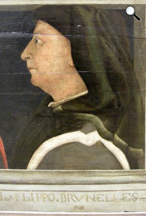 Filippo Brunelleschi (1377-1446) olasz építész, szobrász 15. század második felének névtelen portréjában, Louvre (Fotó: Wikimédia)